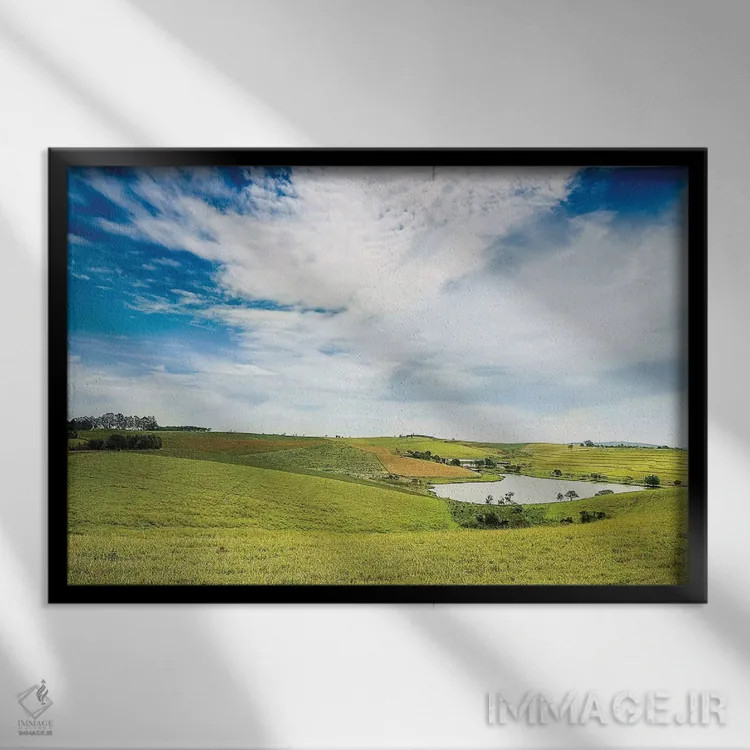 تابلو دکوراتیو منظره شماره ۱۹ اثر گلاوکو منهالی - نمای قابدار مشکی