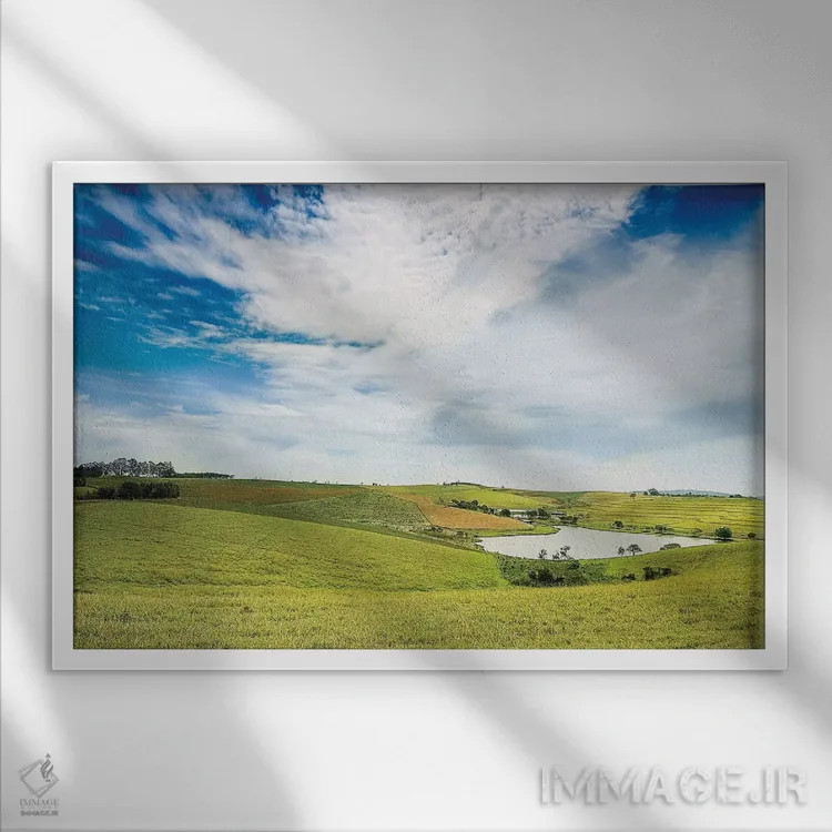 تابلو دکوراتیو منظره شماره ۱۹ اثر گلاوکو منهالی - نمای قابدار سفید