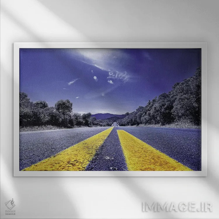 تابلو دکوراتیو جاده اثر گلاوکو منهالی - نمای قابدار سفید