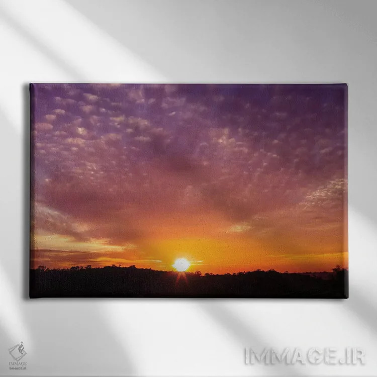 تابلو دکوراتیو غروب آفتاب اثر گلاوکو منهالی - نمای روبهرو روی دیوار