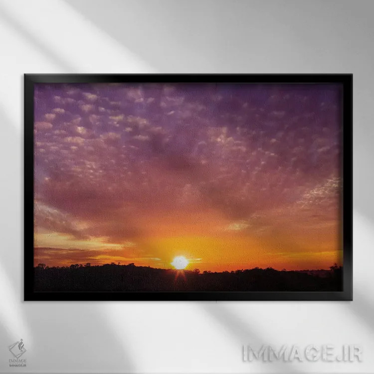 تابلو دکوراتیو غروب آفتاب اثر گلاوکو منهالی - نمای قابدار مشکی