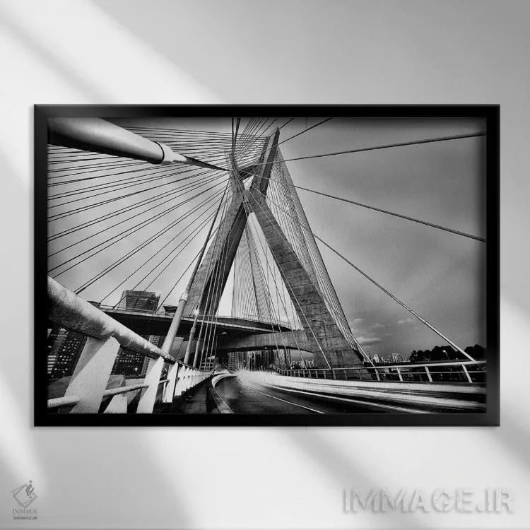 تابلو دکوراتیو پل سائوپائولو III اثر گلاوکو منهالی - نمای قابدار مشکی