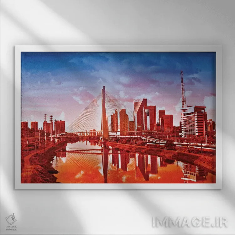 تابلو دکوراتیو پل سائوپائولو V اثر گلاوکو منهالی - نمای قابدار سفید