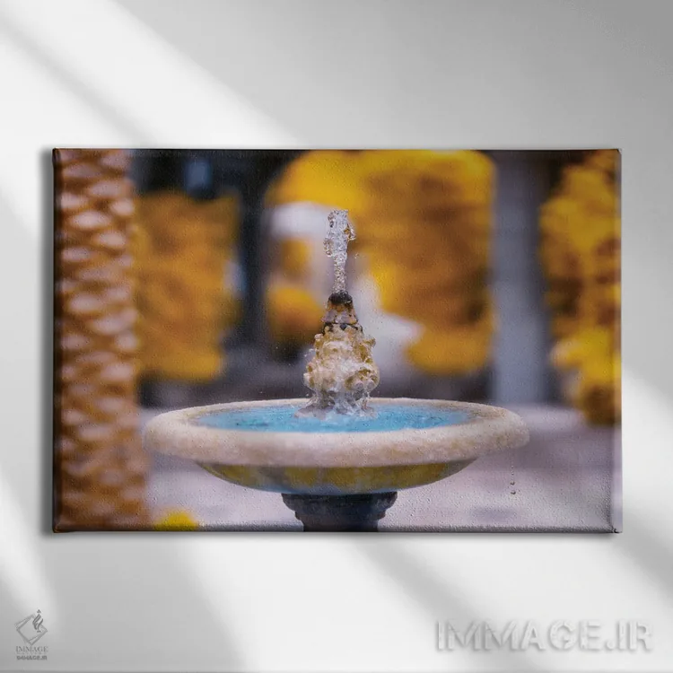 تابلو دکوراتیو عکس مادون قرمز فواره اثر گلاوکو منهالی - نمای روبهرو روی دیوار