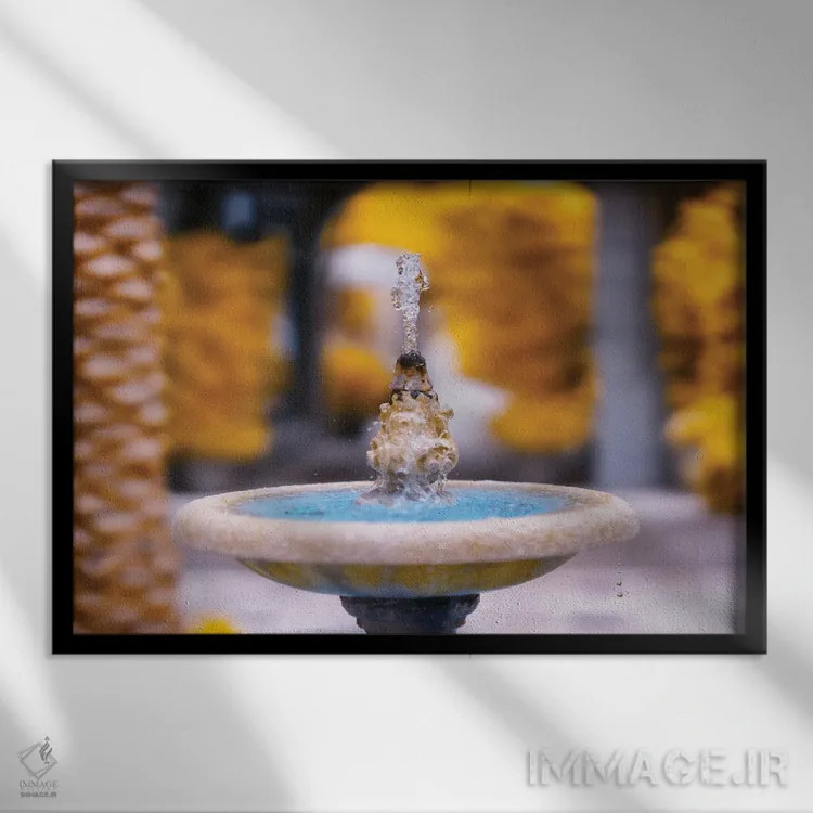 تابلو دکوراتیو عکس مادون قرمز فواره اثر گلاوکو منهالی - نمای قابدار مشکی