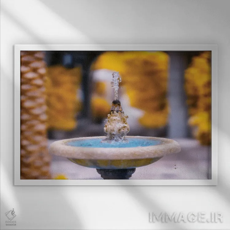 تابلو دکوراتیو عکس مادون قرمز فواره اثر گلاوکو منهالی - نمای قابدار سفید