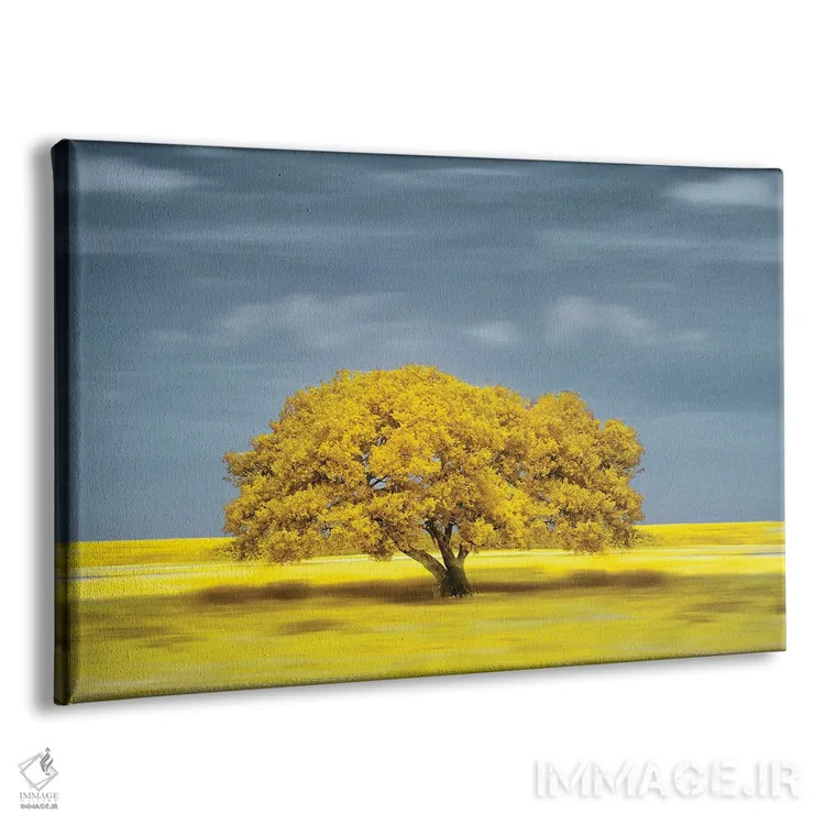 تابلو دکوراتیو زرد تنها در دشت اثر گلاوکو منهالی - نمای پرسپکتیو محصول