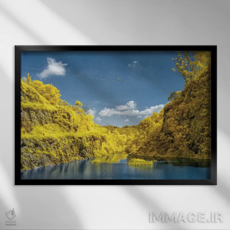 تابلو دکوراتیو اسلک لاین III اثر گلاوکو منهالی - نمای قابدار مشکی