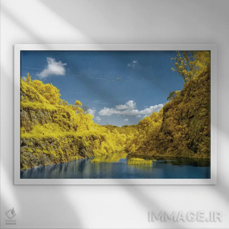 تابلو دکوراتیو اسلک لاین III اثر گلاوکو منهالی - نمای قابدار سفید