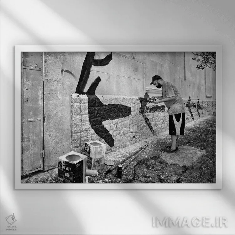 تابلو دکوراتیو خیابان های سائوپائولو XCII اثر گلاوکو منهالی - نمای قابدار سفید