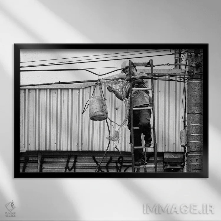 تابلو دکوراتیو خیابان های سائوپائولو XCIV اثر گلاوکو منهالی - نمای قابدار مشکی