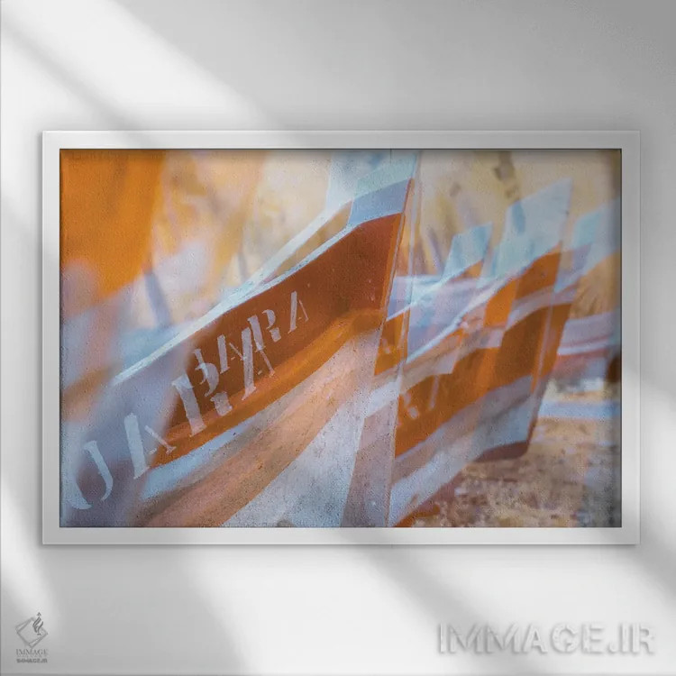 تابلو دکوراتیو عمل پرشور اثر گلاوکو منهالی - نمای قابدار سفید