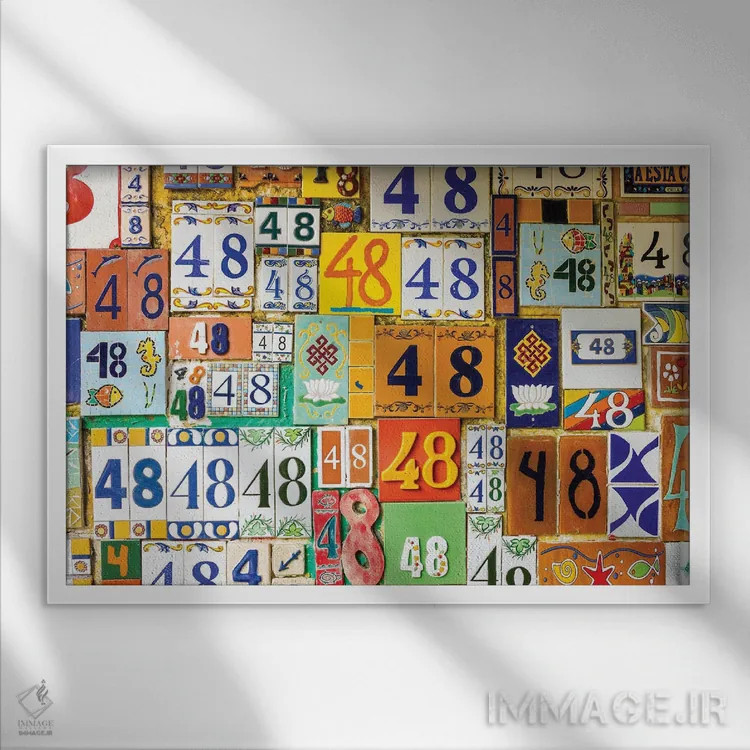 تابلو دکوراتیو ۴۸ اثر گلاوکو منهالی - نمای قابدار سفید