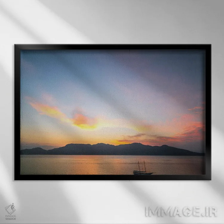 تابلو دکوراتیو ساحل رستگاری اثر گلاوکو منهالی - نمای قابدار مشکی