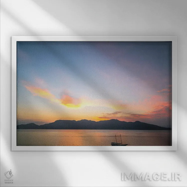 تابلو دکوراتیو ساحل رستگاری اثر گلاوکو منهالی - نمای قابدار سفید