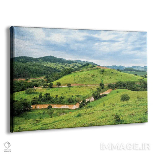 تابلو دکوراتیو منظره سبز اثر گلاوکو منهالی - نمای پرسپکتیو محصول