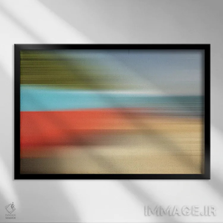 تابلو انتزاعی چراغ راهنمای پوینت کارنستیبل اثر گلاوکو منهالی - نمای قابدار مشکی