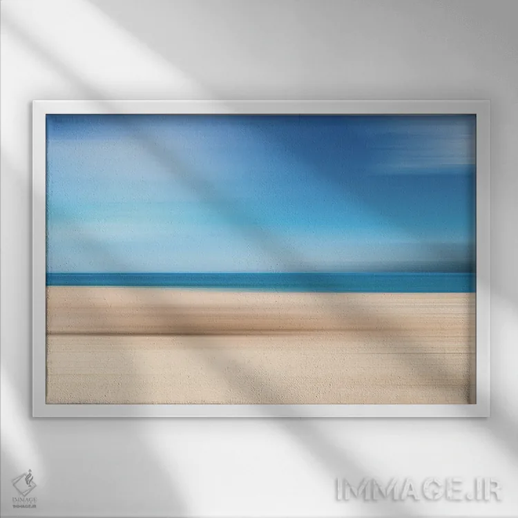 تابلو انتزاعی واحه مرموز اثر گلاوکو منهالی - نمای قابدار سفید