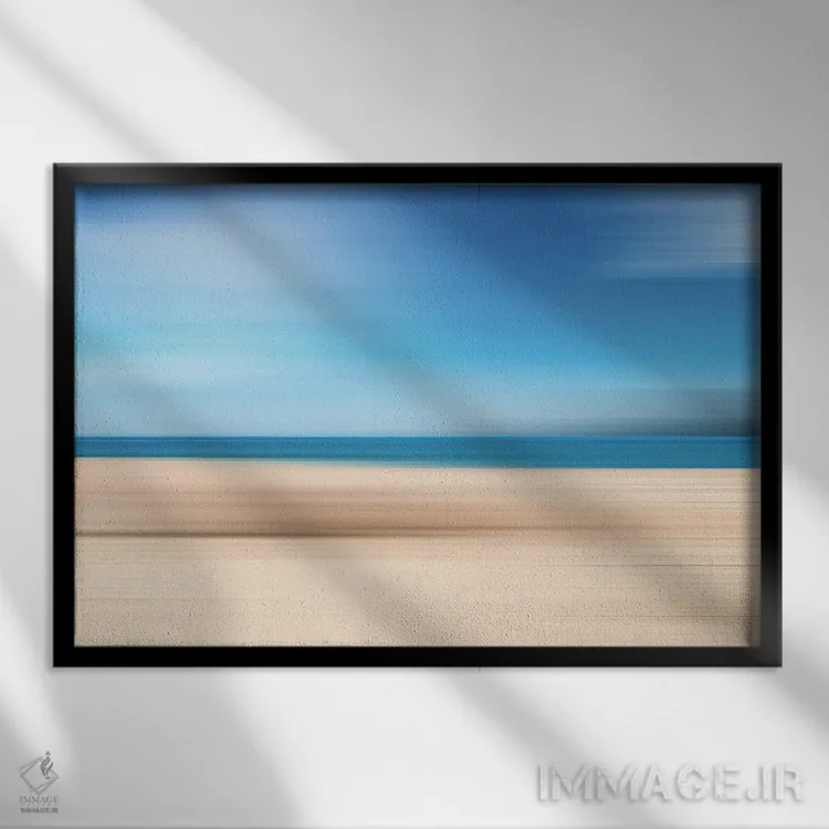 تابلو انتزاعی واحه مرموز اثر گلاوکو منهالی - نمای قابدار مشکی