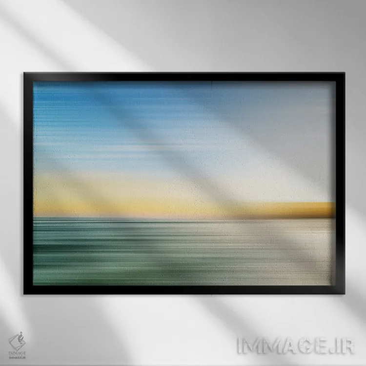 تابلو انتزاعی اسکله هیزل اثر گلاوکو منهالی - نمای قابدار مشکی