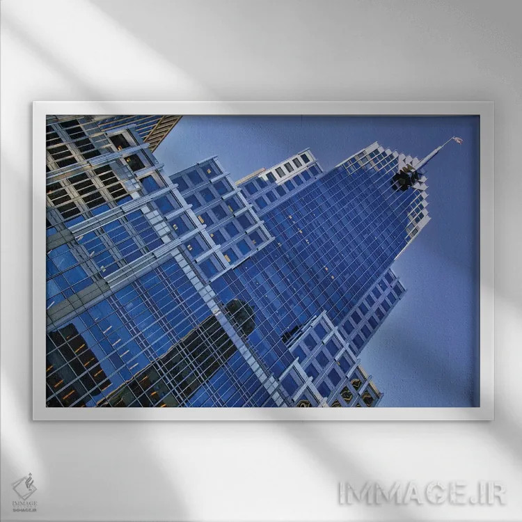 تابلو دکوراتیو ساختمان بزرگ اثر گلاوکو منهالی - نمای قابدار سفید