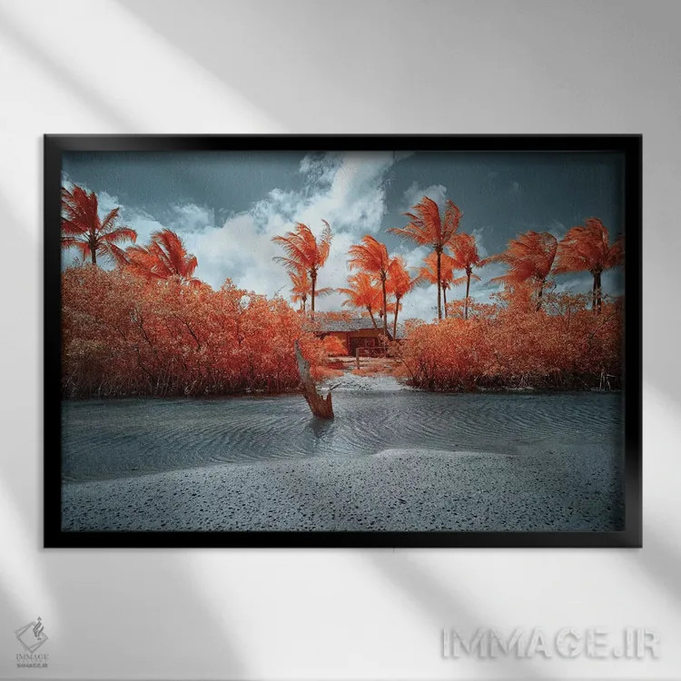 تابلو دکوراتیو خانه تنها اثر گلاوکو منهالی - نمای قابدار مشکی