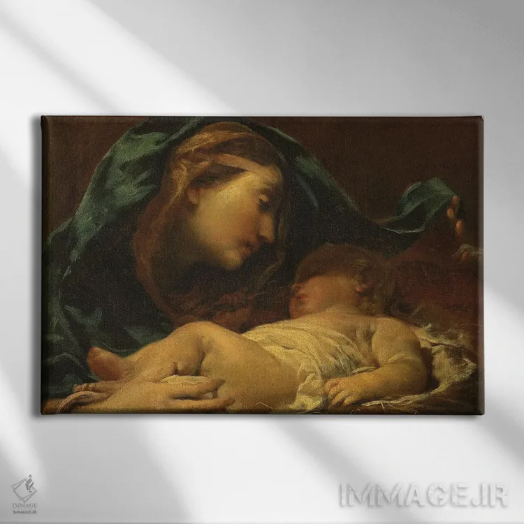 تابلو کلاسیک مریم مقدس و کودک اثر جوزپه ماریا کرسپی - نمای روبهرو روی دیوار