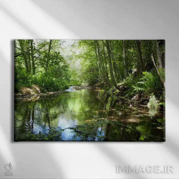 تابلو دکوراتیو منظره کنار آب ۳ اثر گولی میامی - نمای روبهرو روی دیوار