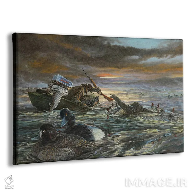 تابلو دکوراتیو شکارچیان بازار اثر جف مووری - نمای پرسپکتیو محصول