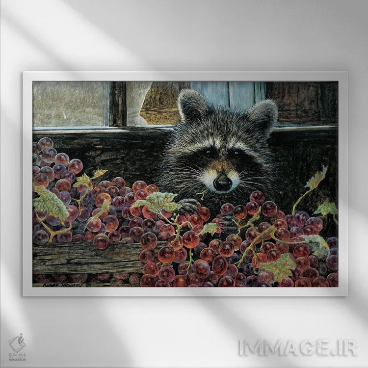 تابلو دکوراتیو راهزن برداشت محصول اثر جف مووری - نمای قابدار سفید