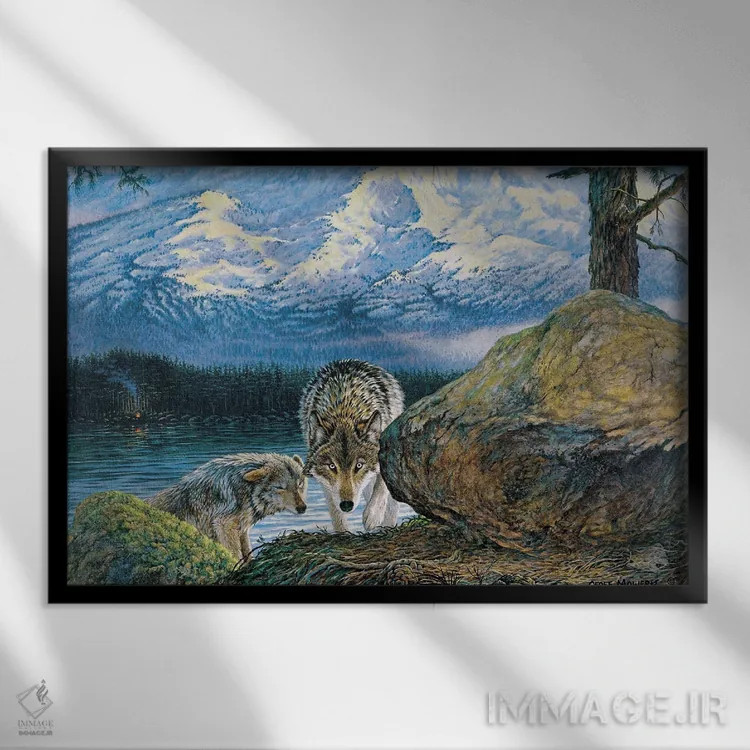 تابلو دکوراتیو کوه روح اثر جف مووری - نمای قابدار مشکی