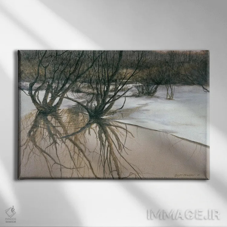 تابلو دکوراتیو اراضی باتلاقی اثر جف مووری - نمای روبهرو روی دیوار