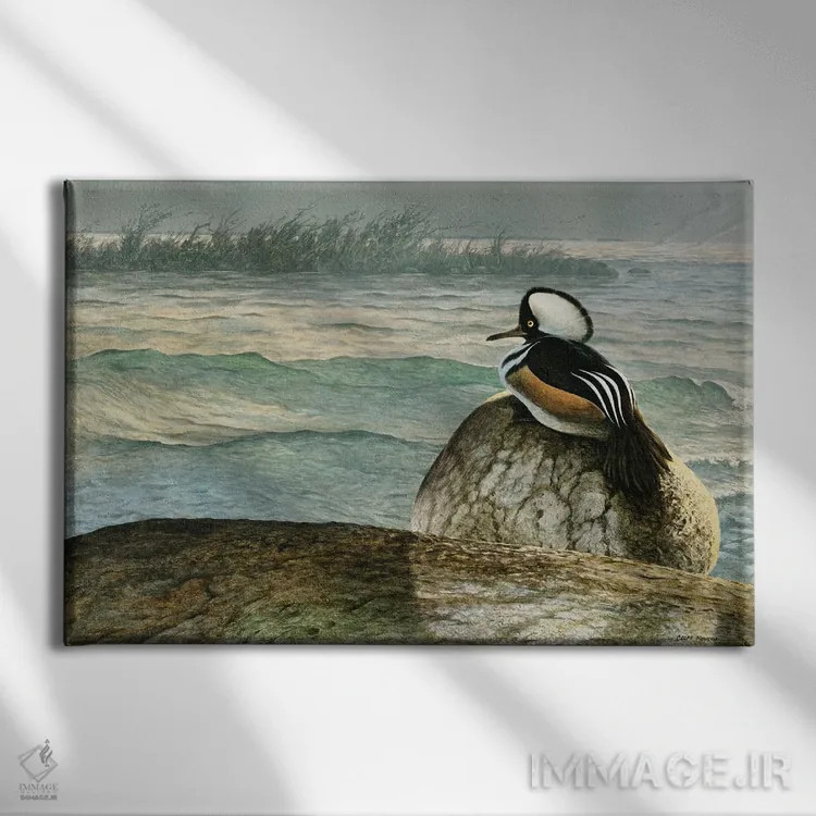 تابلو دکوراتیو عبور از دریاچه ایری اثر جف مووری - نمای روبهرو روی دیوار