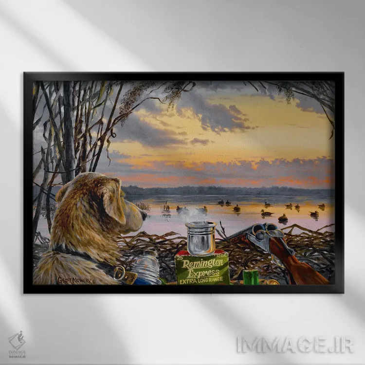 تابلو دکوراتیو نور نخستین اثر جف مووری - نمای قابدار مشکی