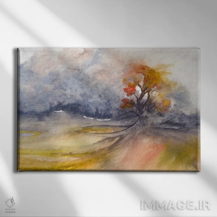 تابلو انتزاعی نقاشی منظره دوم اثر مارکو گونزالز - نمای روبهرو روی دیوار