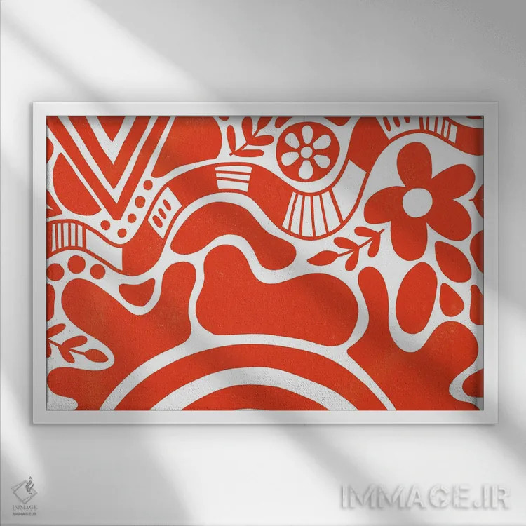 تابلو انتزاعی اولگا اثر سارا گون - نمای قابدار سفید