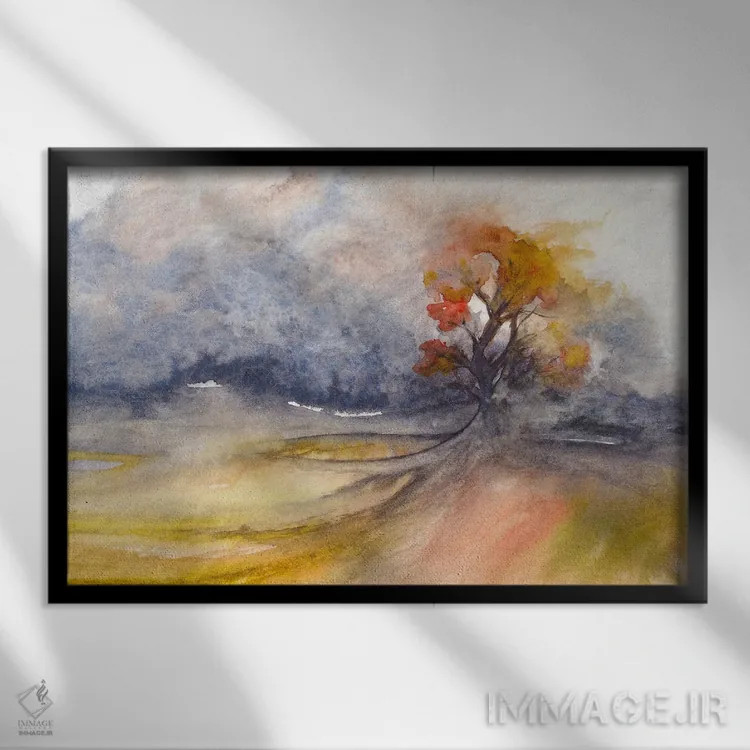 تابلو انتزاعی نقاشی منظره دوم اثر مارکو گونزالز - نمای قابدار مشکی