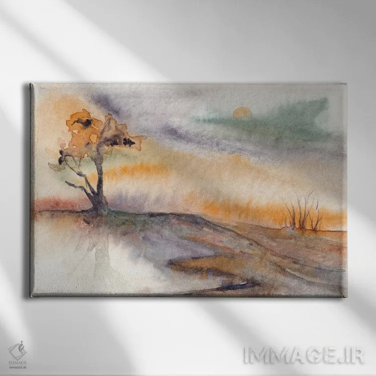 تابلو انتزاعی نقاشی منظره پنجم اثر مارکو گونزالز - نمای روبهرو روی دیوار