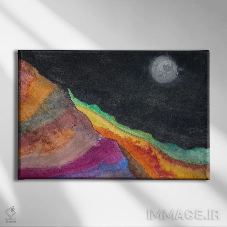 تابلو انتزاعی نقاشی منظره سوم اثر مارکو گونزالز - نمای روبهرو روی دیوار