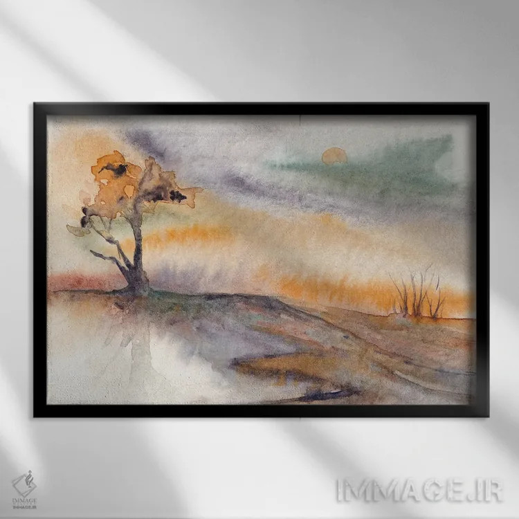 تابلو انتزاعی نقاشی منظره پنجم اثر مارکو گونزالز - نمای قابدار مشکی