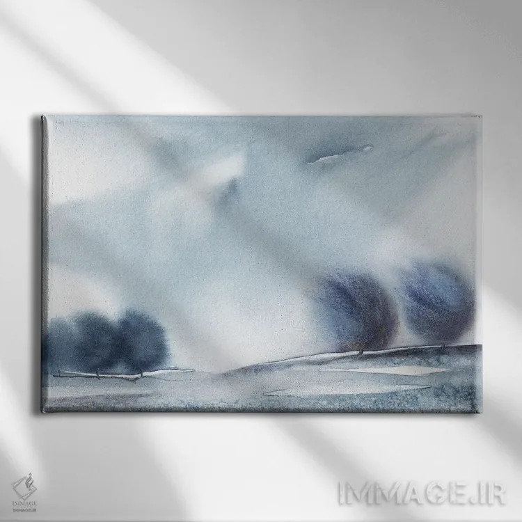 تابلو مینیمال درختان انتزاعی مینیمال اثر مارکو گونزالز - نمای روبهرو روی دیوار