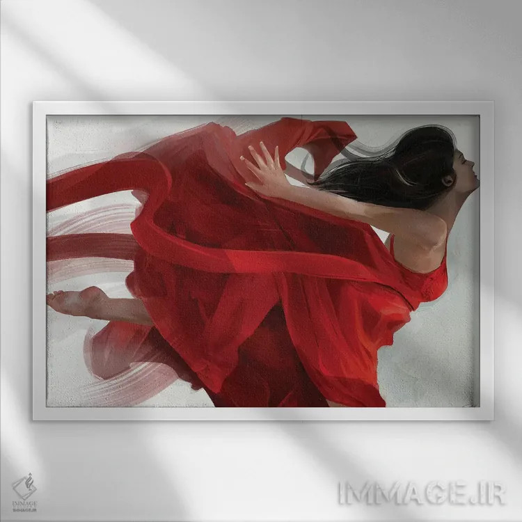 تابلو دکوراتیو رقص اثر استیو گود - نمای قابدار سفید