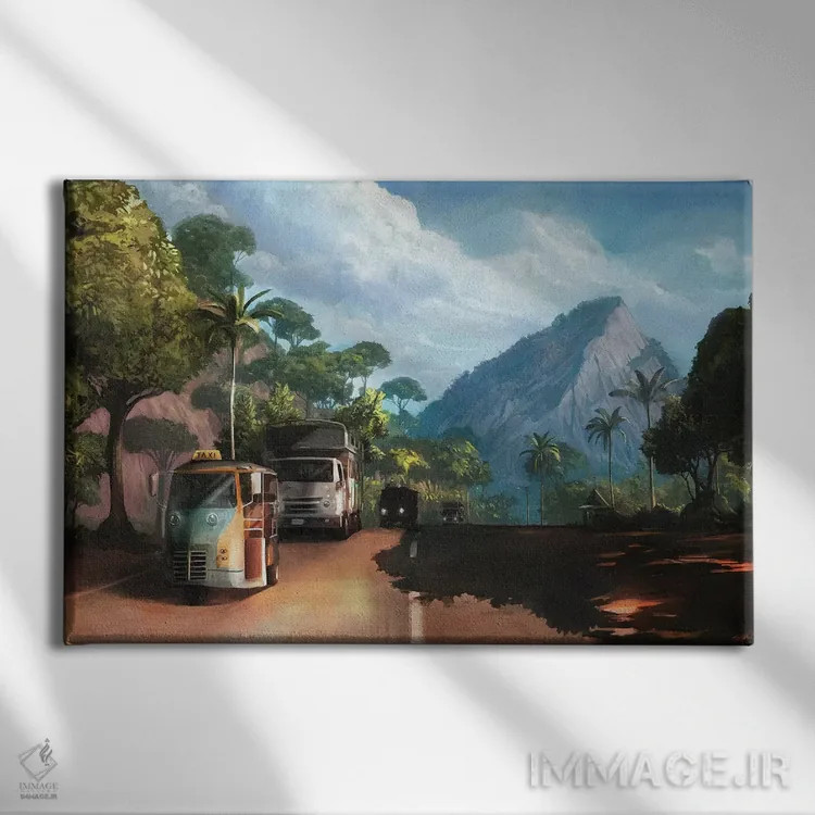 تابلو دکوراتیو ساعت شلوغی اثر استیو گود - نمای روبهرو روی دیوار