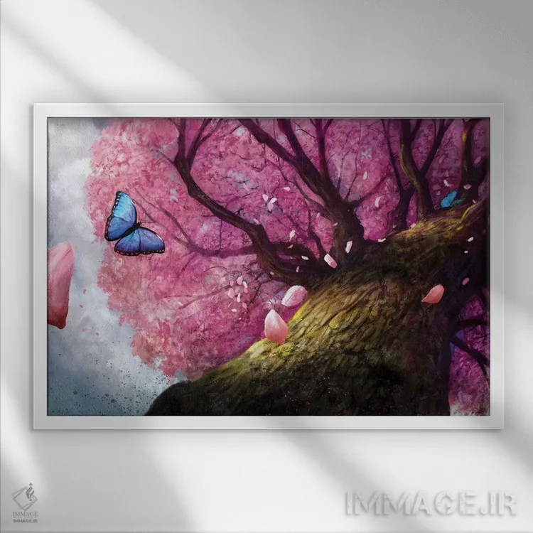 تابلو دکوراتیو در سایه صلح اثر استیو گود - نمای قابدار سفید