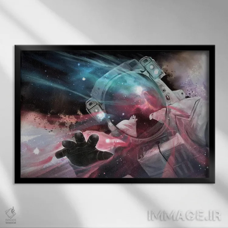 تابلو دکوراتیو غبار ستاره ای اثر استیو گود - نمای قابدار مشکی