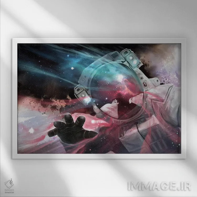 تابلو دکوراتیو غبار ستاره ای اثر استیو گود - نمای قابدار سفید