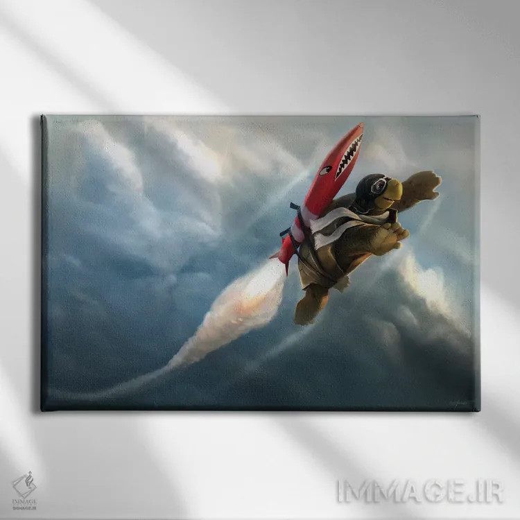 تابلو دکوراتیو پیشی گرفتن از ابرها اثر استیو گود - نمای روبهرو روی دیوار