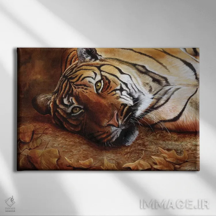 تابلو دکوراتیو ببر بنگال اثر استیو گود - نمای روبهرو روی دیوار