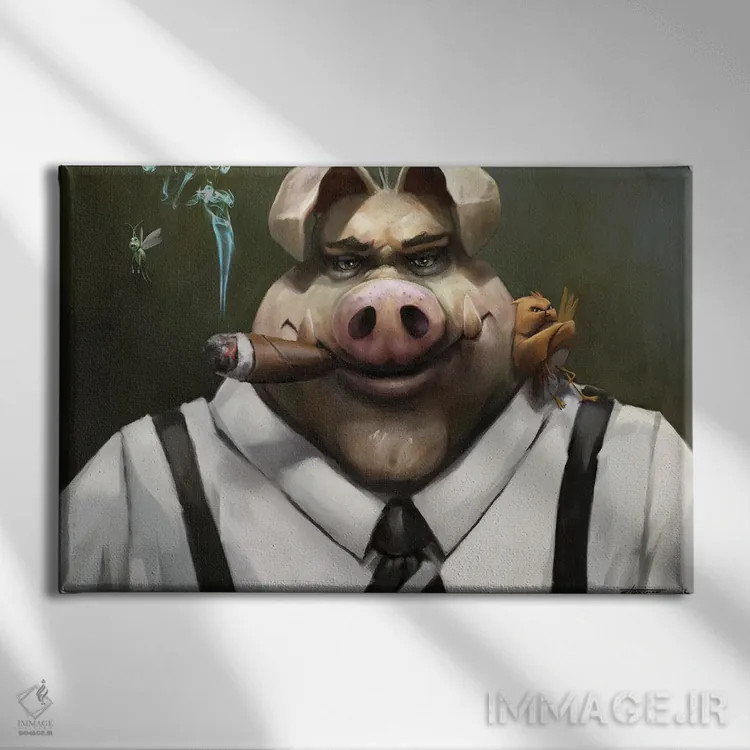 تابلو دکوراتیو چهره پوکر اثر استیو گود - نمای روبهرو روی دیوار