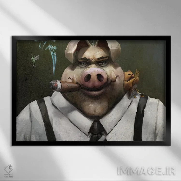 تابلو دکوراتیو چهره پوکر اثر استیو گود - نمای قابدار مشکی